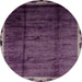 Round Machine Washable Abstract Plum Purple Rug, wshabs2030