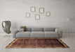 Machine Washable Abstract Brown Modern Rug in a Living Room,, wshabs2030brn