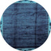 Round Machine Washable Abstract Light Blue Modern Rug, wshabs2030lblu
