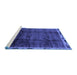 Sideview of Machine Washable Abstract Blue Modern Rug, wshabs2030blu
