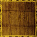 Square Machine Washable Abstract Yellow Modern Rug, wshabs2030yw