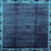 Square Machine Washable Abstract Light Blue Modern Rug, wshabs2030lblu