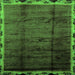 Square Abstract Green Modern Rug, abs2030grn