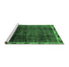 Sideview of Machine Washable Abstract Emerald Green Modern Area Rugs, wshabs2030emgrn