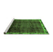 Sideview of Machine Washable Abstract Green Modern Area Rugs, wshabs2030grn