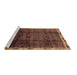Sideview of Machine Washable Abstract Brown Modern Rug, wshabs2030brn