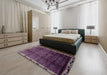 Abstract Plum Purple Modern Rug in a Bedroom, abs2030