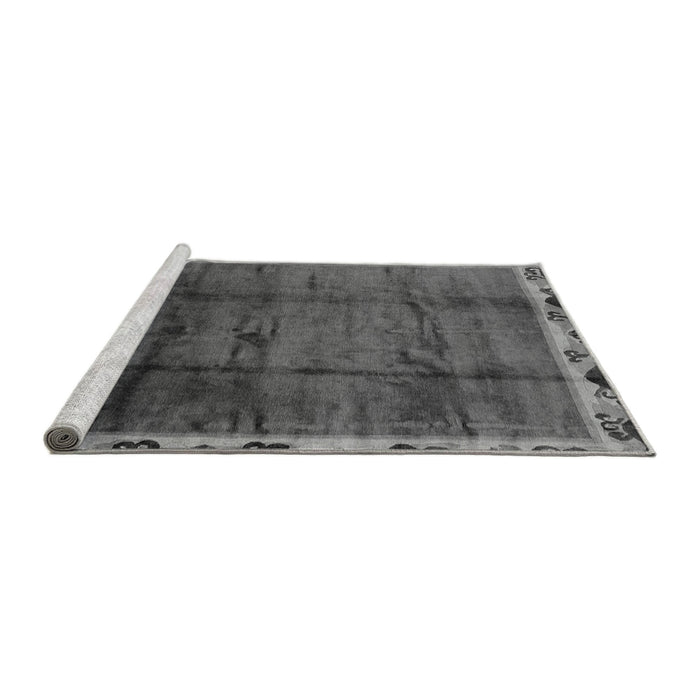 Sideview of Machine Washable Abstract Gray Modern Rug, wshabs2030gry