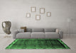 Machine Washable Abstract Emerald Green Modern Area Rugs in a Living Room,, wshabs2030emgrn