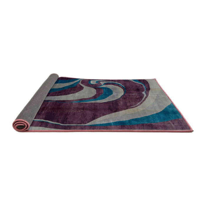 Sideview of Abstract Purple Lily Purple Modern Rug, abs2031