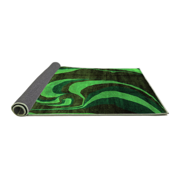Sideview of Abstract Green Modern Rug, abs2031grn