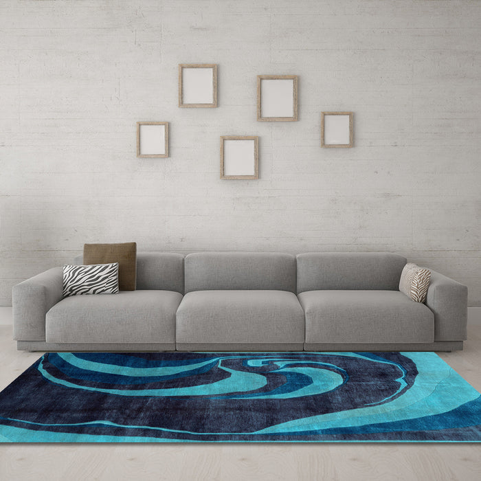 Machine Washable Abstract Light Blue Modern Rug in a Living Room, wshabs2031lblu