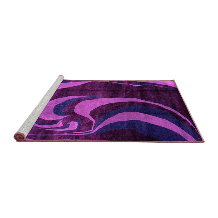 Sideview of Machine Washable Abstract Pink Modern Rug, wshabs2031pnk