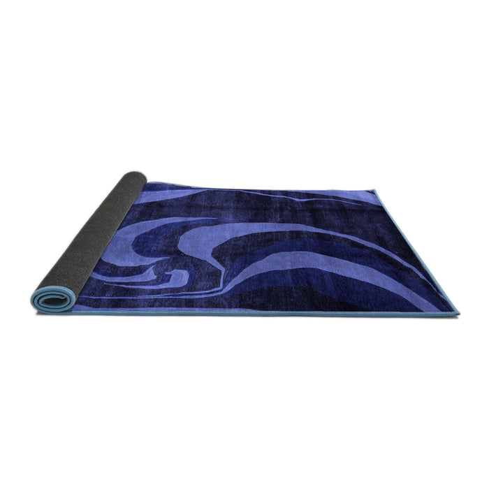 Sideview of Abstract Blue Modern Rug, abs2031blu