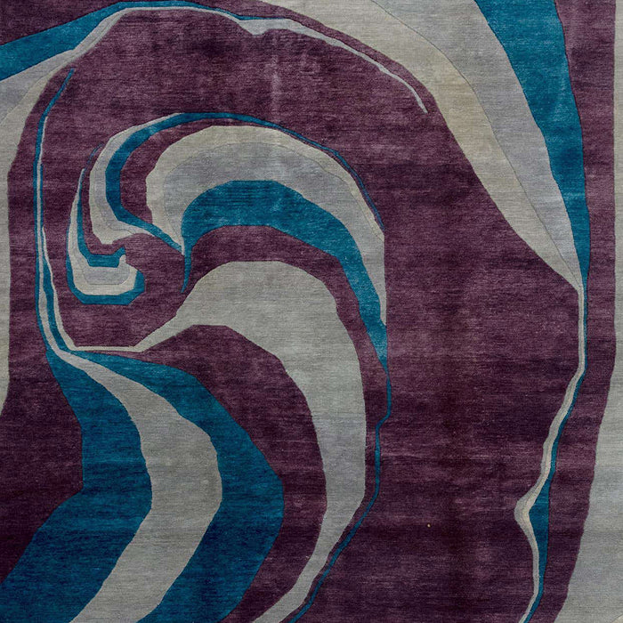 Machine Washable Abstract Purple Lily Purple Rug, wshabs2031