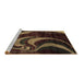 Sideview of Machine Washable Abstract Brown Modern Rug, wshabs2031brn