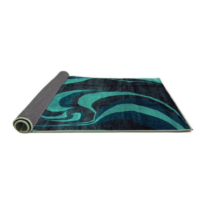 Sideview of Abstract Turquoise Modern Rug, abs2031turq