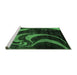 Sideview of Machine Washable Abstract Emerald Green Modern Area Rugs, wshabs2031emgrn