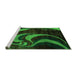 Sideview of Machine Washable Abstract Green Modern Area Rugs, wshabs2031grn