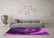 Machine Washable Abstract Pink Modern Rug in a Living Room, wshabs2031pnk