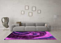 Machine Washable Abstract Pink Modern Rug, wshabs2031pnk