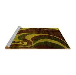 Sideview of Machine Washable Abstract Yellow Modern Rug, wshabs2031yw