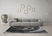 Machine Washable Abstract Gray Modern Rug in a Living Room,, wshabs2031gry