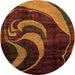 Round Abstract Orange Modern Rug, abs2031org