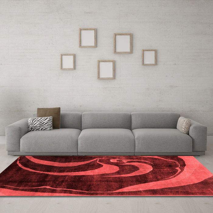 Modern Red Washable Rugs