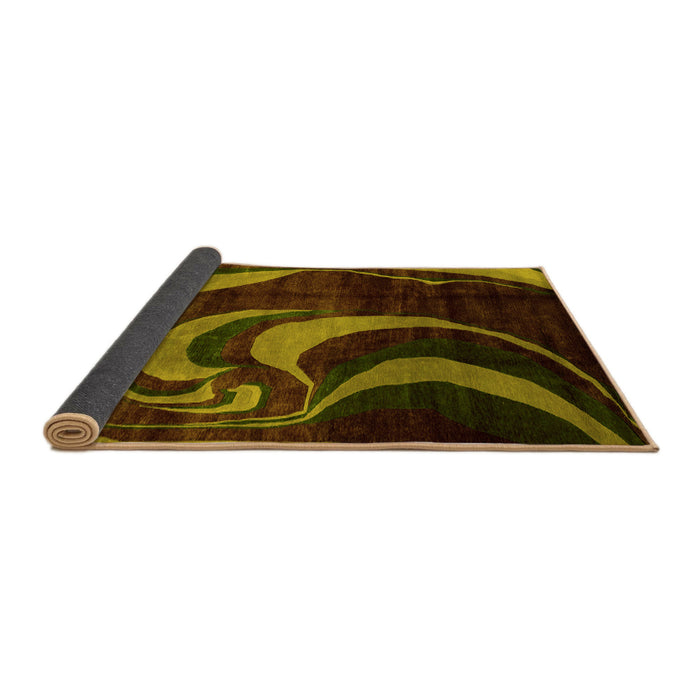 Sideview of Abstract Yellow Modern Rug, abs2031yw