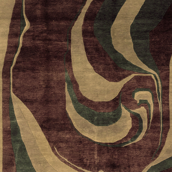 Machine Washable Abstract Brown Modern Rug, wshabs2031brn