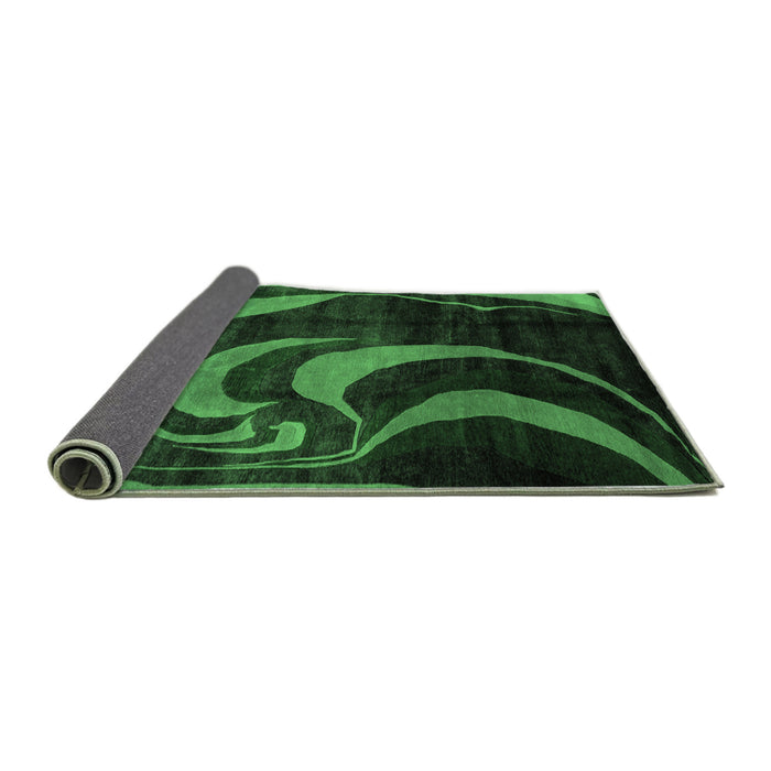 Sideview of Abstract Emerald Green Modern Rug, abs2031emgrn