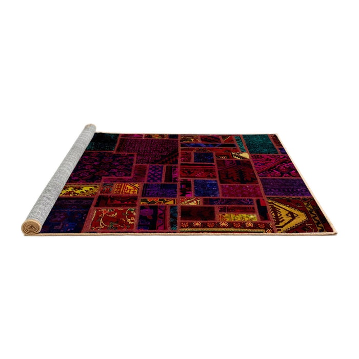 Sideview of Machine Washable Abstract Bakers Brown Rug, wshabs2032