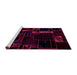 Sideview of Machine Washable Patchwork Pink Transitional Rug, wshabs2032pnk