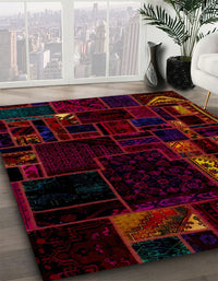 Abstract Bakers Brown Patchwork Rug, abs2032