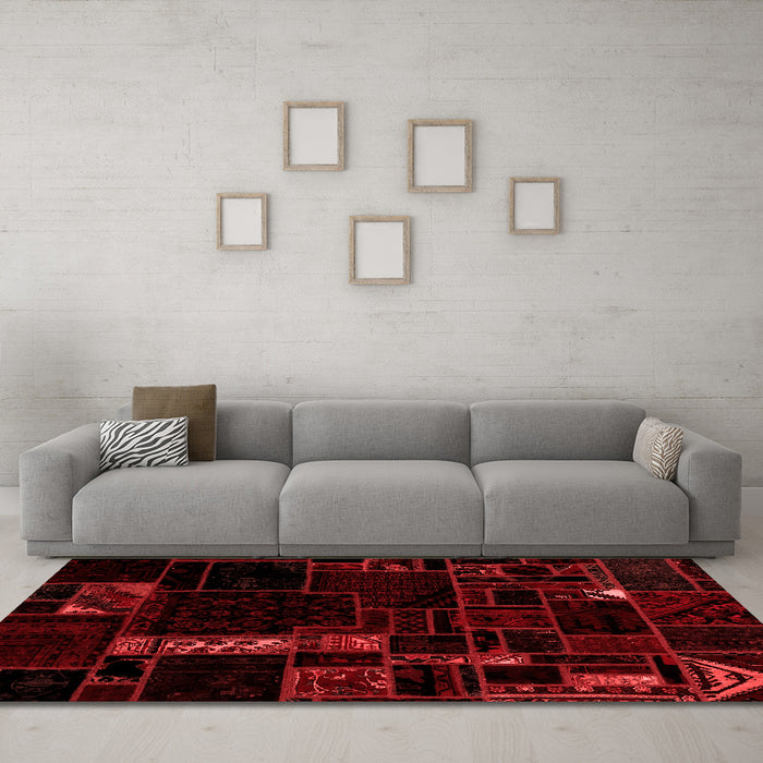 Transitional Red Washable Rugs