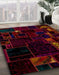 Machine Washable Abstract Bakers Brown Rug in a Family Room, wshabs2032