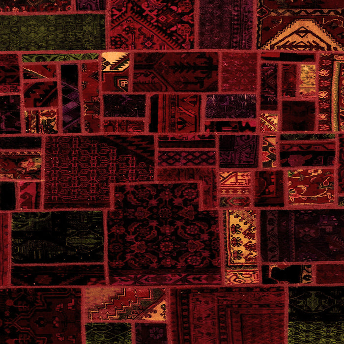 Square Machine Washable Patchwork Orange Transitional Area Rugs, wshabs2032org