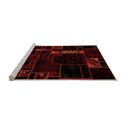 Sideview of Machine Washable Patchwork Orange Transitional Area Rugs, wshabs2032org