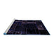 Sideview of Machine Washable Patchwork Blue Transitional Rug, wshabs2032blu