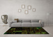 Machine Washable Patchwork Green Transitional Area Rugs in a Living Room,, wshabs2032grn