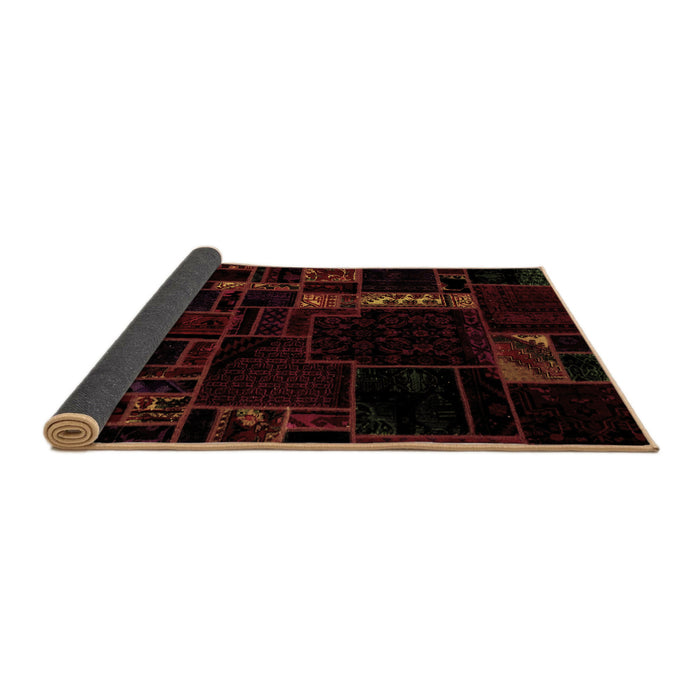Sideview of Patchwork Brown Transitional Rug, abs2032brn