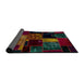 Sideview of Abstract Coffee Brown Patchwork Rug, abs2033