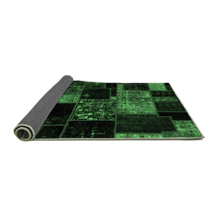 Sideview of Patchwork Emerald Green Transitional Rug, abs2033emgrn