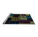 Sideview of Machine Washable Patchwork Light Blue Transitional Rug, wshabs2033lblu