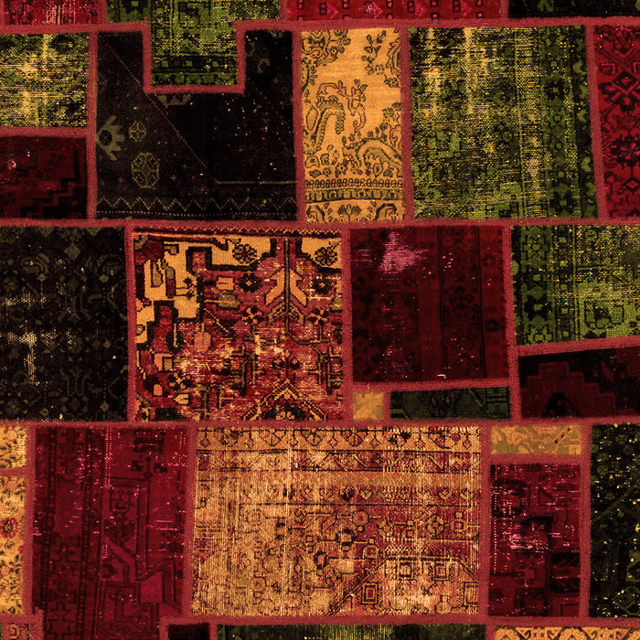 Patchwork Orange Transitional Rug, abs2033org