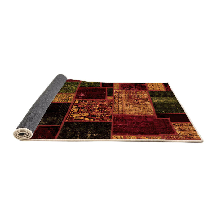 Sideview of Patchwork Orange Transitional Rug, abs2033org