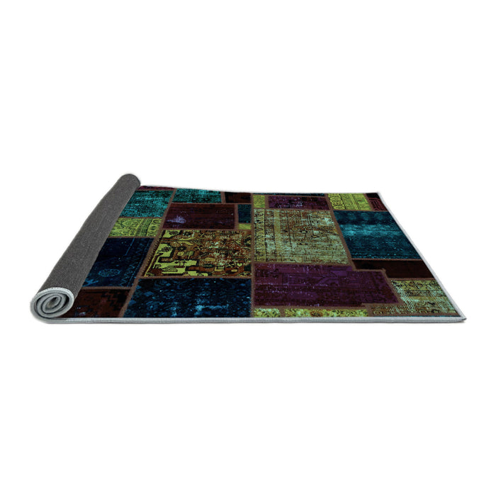 Sideview of Patchwork Light Blue Transitional Rug, abs2033lblu