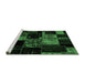 Sideview of Machine Washable Patchwork Emerald Green Transitional Area Rugs, wshabs2033emgrn