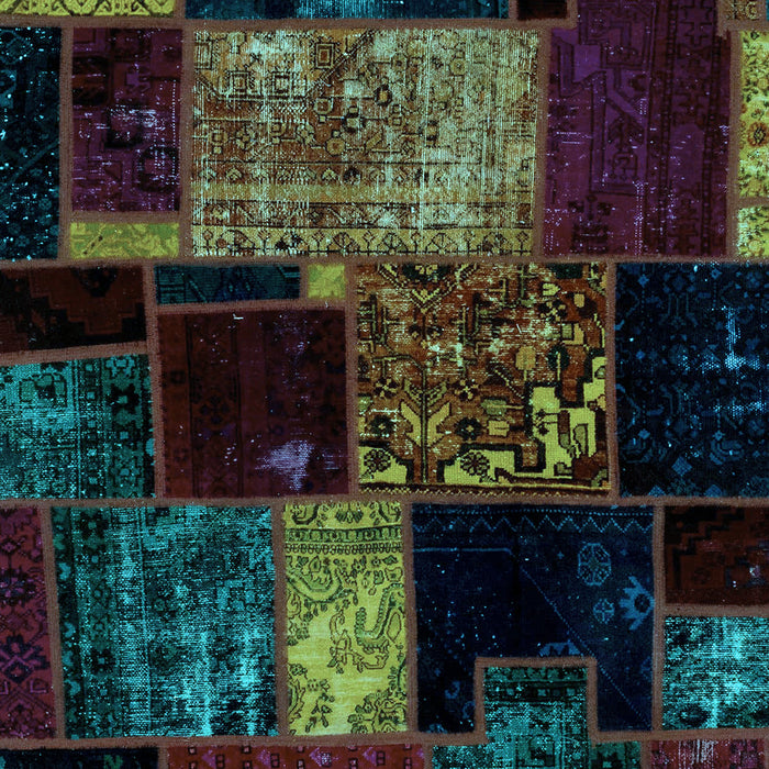 Patchwork Light Blue Transitional Rug, abs2033lblu